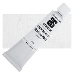 Art Spectrum Artists' Oil Paint - Titanium White, 40 ml tube and swatch
