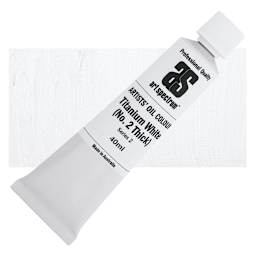 Art Spectrum Artists' Oil Paint - Titanium White No. 2, 40 ml tube and swatch
