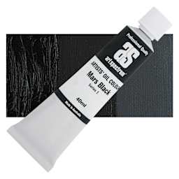 Art Spectrum Artists' Oil Paint - Mars Black, 40 ml tube and swatch