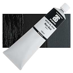 Art Spectrum Artists' Oil Paint - Mars Black, 150 ml tube and swatch
