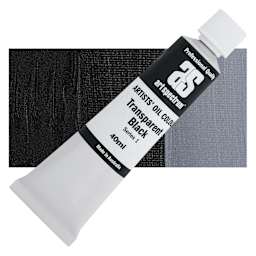 Art Spectrum Artists' Oil Paint - Transparent Black, 40 ml tube and swatch