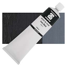 Art Spectrum Artists' Oil Paint - Ivory Black, 150 ml tube and swatch
