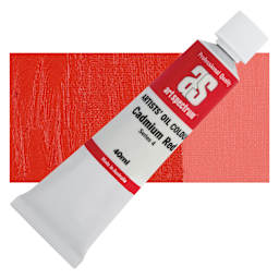 Art Spectrum Artists' Oil Paint - Cadmium Red, 40 ml tube and swatch
