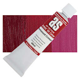 Art Spectrum Artists' Oil Paint - Permanent Crimson, 40 ml tube and swatch