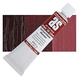 Art Spectrum Artists' Oil Paint - Quinacridone Maroon, 40 ml tube and swatch