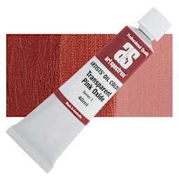 Art Spectrum Artists' Oil Paint - Transparent Pink Oxide, 40 ml tube and swatch