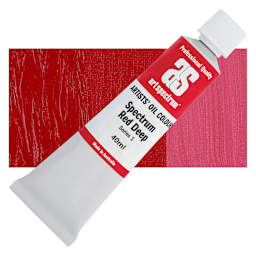 Art Spectrum Artists' Oil Paint - Spectrum Red Deep, 40 ml tube and swatch