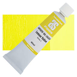 Art Spectrum Artists' Oil Paint - Lemon Yellow, 40 ml tube and swatch