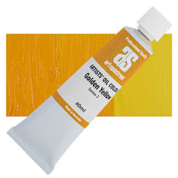 Art Spectrum Artists' Oil Paint - Golden Yellow, 40 ml tube and swatch