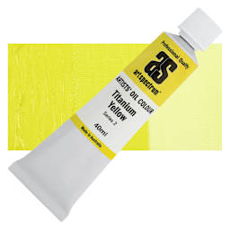 Art Spectrum Artists' Oil Paint - Titanium Yellow, 40 ml tube and swatch
