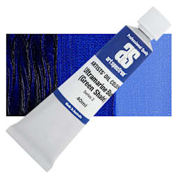 Art Spectrum Artists' Oil Paint - Ultramarine Blue (Green Shade), 40 ml tube and swatch