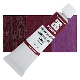 Art Spectrum Artists' Oil Paint - Quinacridone Violet, 40 ml tube and swatch