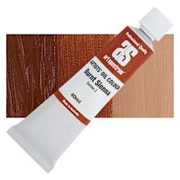 Art Spectrum Artists' Oil Paint - Burnt Sienna, 40 ml tube and swatch