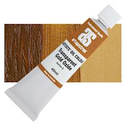 Art Spectrum Artists' Oil Paint - Transparent Gold Oxide, 40 ml tube and swatch