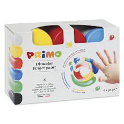 Primo Finger Paints - Set of 6, Assorted Colors