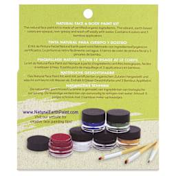 Natural Earth Paint Natural Face Paints - Set of 9, Assorted Colors back of package