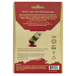 Natural Earth Paint Earth & Mineral Pigment - Orange Ochre, 3 oz back