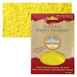 Natural Earth Paint Earth & Mineral Pigment - Brilliant Yellow, 3 oz package and swatch