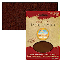 Natural Earth Paint Earth & Mineral Pigment - Violet Ochre, 3 oz package and swatch