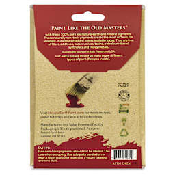 Natural Earth Paint Earth & Mineral Pigment - Raw Sienna, 3 oz back