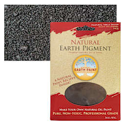 Natural Earth Paint Earth & Mineral Pigment - Silver Mica, 3 oz package and swatch