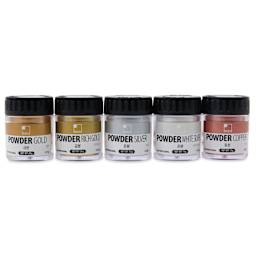 ShinHan Professional Metallic Powder Set - 15 g, Assorted, Set of 5, Jars, front of jars