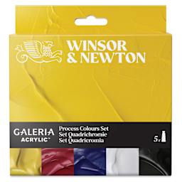 Winsor & Newton Galeria Acrylics - Set of 5, Process Colors, 60 ml tubes, front of packaging