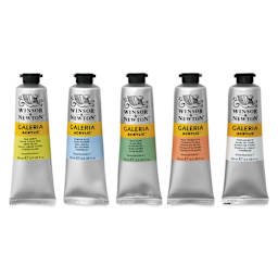 Winsor & Newton Galeria Acrylics - Set of 5, Pastel Colors, 60 ml tubes, tubes out of packaging