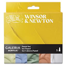 Winsor & Newton Galeria Acrylics - Set of 5, Pastel Colors, 60 ml tubes, front of packaging