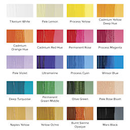 Winsor & Newton Galeria Acrylics - Set of 20, Assorted Colors, 12 ml, swatches