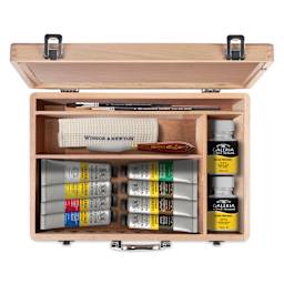 Winsor & Newton Galeria Acrylic Paint - Set of 15, Wood Box, Essential Colors
