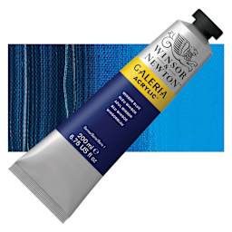 Winsor & Newton Galeria Flow Acrylic - Winsor Blue, 200 ml tube and swatch