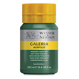 Winsor & Newton Galeria Flow Acrylics - Permanent Green Deep, 250 ml tube
