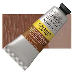 Winsor & Newton Galeria Flow Acrylic - Burnt Sienna Opaque, 60 ml tube and swatch