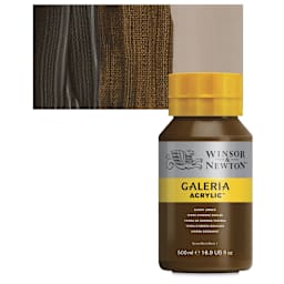 Winsor & Newton Galeria Flow Acrylic - Burnt Umber, 500 ml tube and swatch