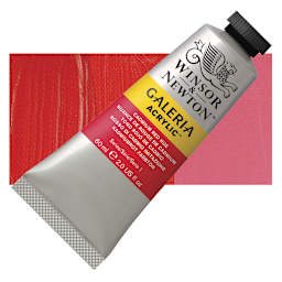 Winsor & Newton Galeria Flow Acrylic - Cadmium Red Hue, 60 ml tube and swatch