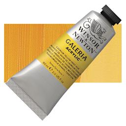 Winsor & Newton Galeria Flow Acrylic - Cadmium Yellow Deep Hue, 60 ml tube and swatch