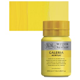 Winsor & Newton Galeria Flow Acrylic - Cadmium Yellow Medium Hue, 250 ml tube and swatch