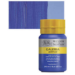 Winsor & Newton Galeria Flow Acrylic - Cobalt Blue Hue, 250 ml tube and swatch