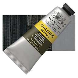 Winsor & Newton Galeria Flow Acrylic - Ivory Black, 60 ml tube and swatch