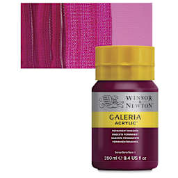 Winsor & Newton Galeria Flow Acrylic - Permanent Magenta, 250 ml tube and swatch