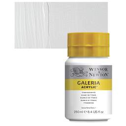 Winsor & Newton Galeria Flow Acrylic - Titanium White, 250 ml tube and swatch