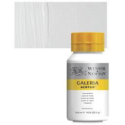Winsor & Newton Galeria Flow Acrylic - Titanium White, 500 ml tube and swatch