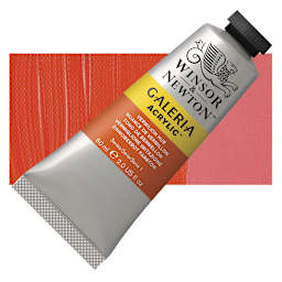Winsor & Newton Galeria Flow Acrylic - Vermilion Hue, 60 ml tube and swatch