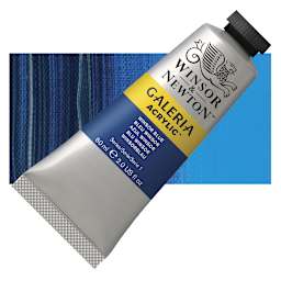 Winsor & Newton Galeria Flow Acrylic - Winsor Blue, 60 ml tube and swatch