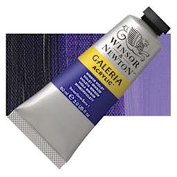 Winsor & Newton Galeria Flow Acrylic - Winsor Violet, 60 ml tube and swatch