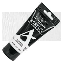 Grumbacher Academy Acrylic - Titanium White, 75 ml tube and swatch