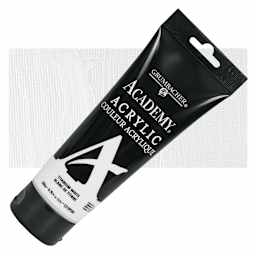 Grumbacher Academy Acrylic - Titanium White, 200 ml tube and swatch