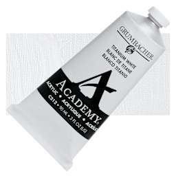 Grumbacher Academy Acrylic - Titanium White, 90 ml tube and swatch