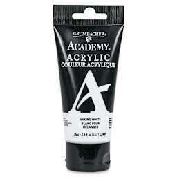 Grumbacher Academy Acrylic - Mixing White, 75 ml tube